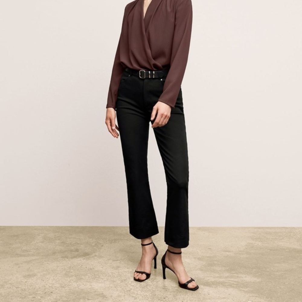 MM. Lafleur black Archie adjustable hem cropped pants